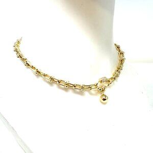 😍 New! Beautiful Gold Link & Crystal Lux Necklace